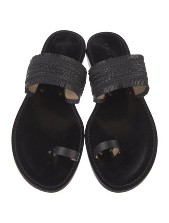 Amanu Leather Braided Accents Slides