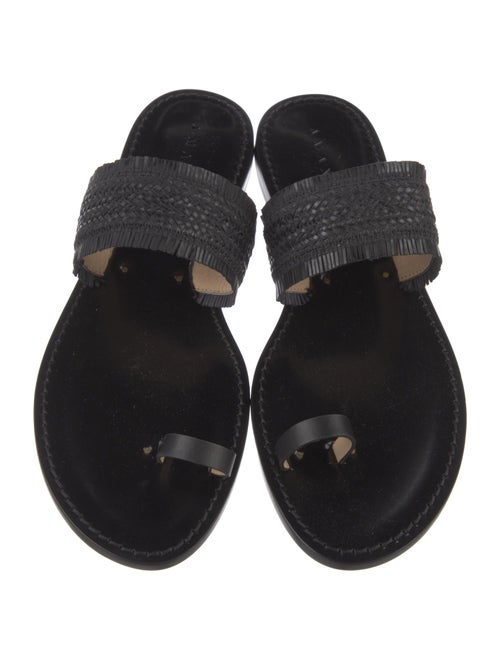 Amanu Leather Braided Accents Slides