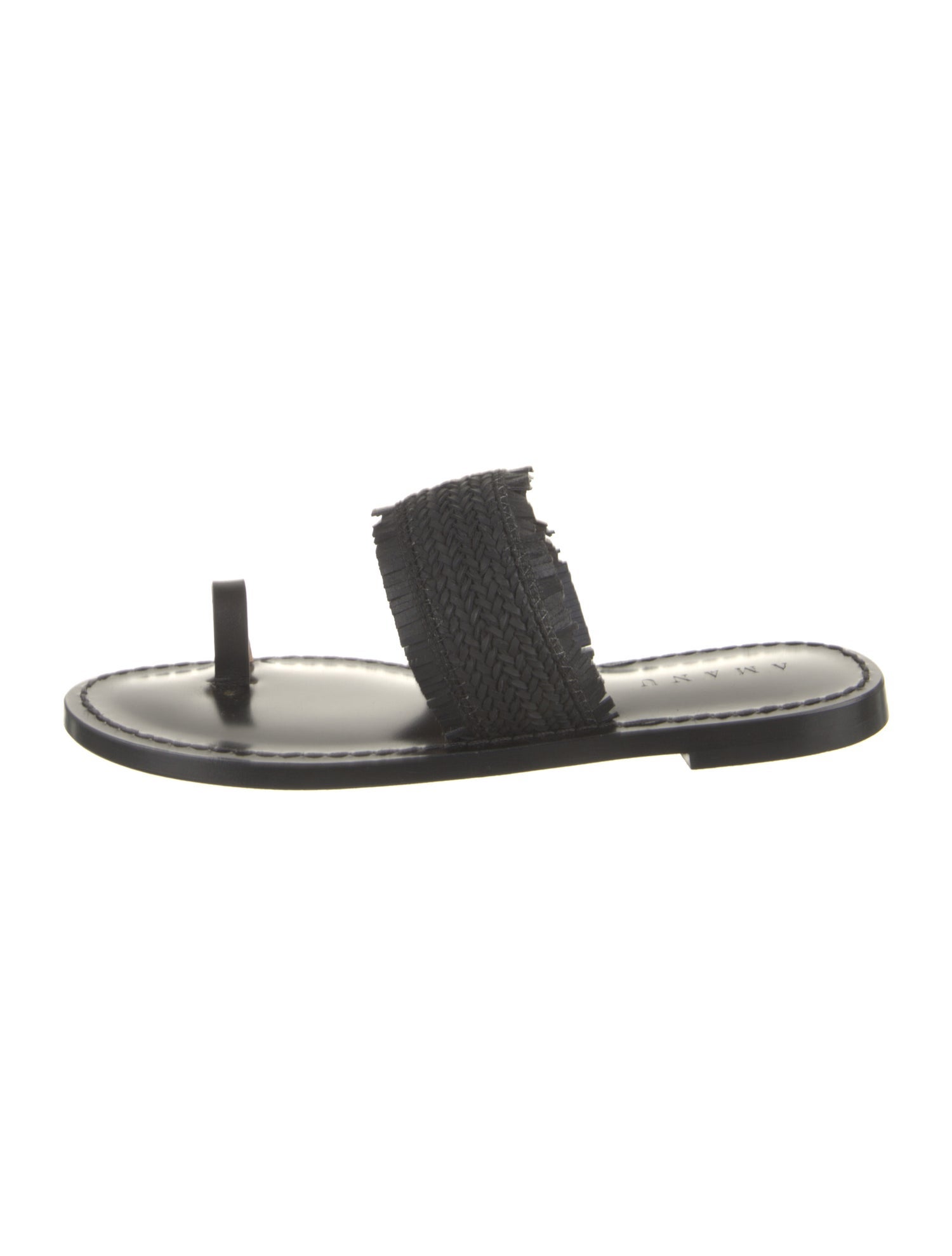 Amanu Leather Printed Slides