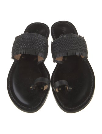 Amanu Leather Printed Slides