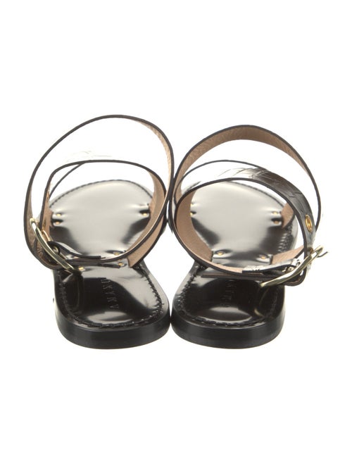 Amanu Embossed Leather Leather Trim Embellishment Gladiator Sandals