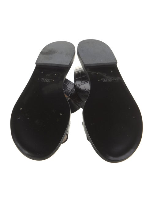 Amanu Embossed Leather Leather Trim Embellishment Gladiator Sandals