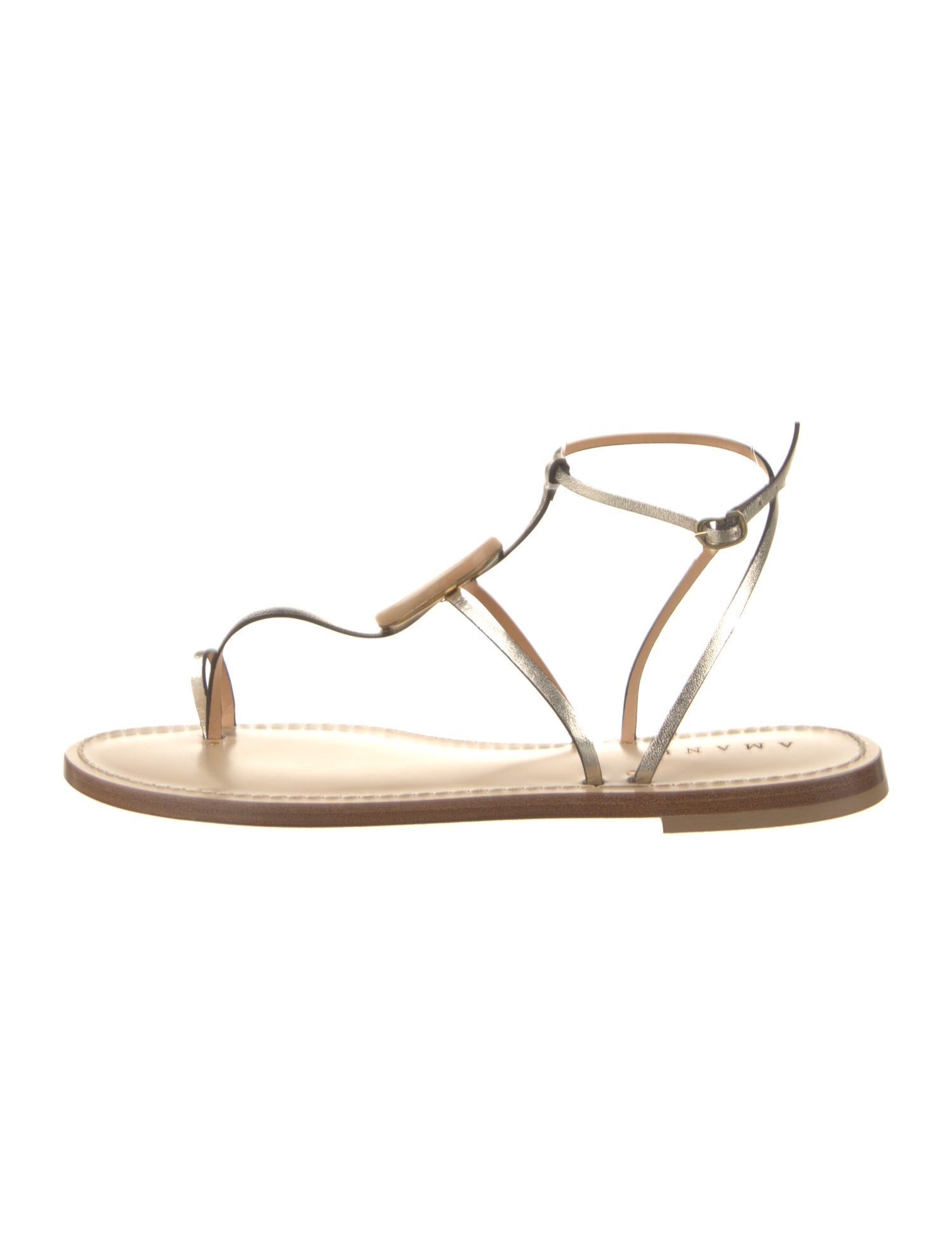 Amanu Leather T-Strap Sandals