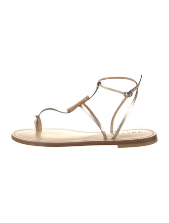 Amanu Leather T-Strap Sandals
