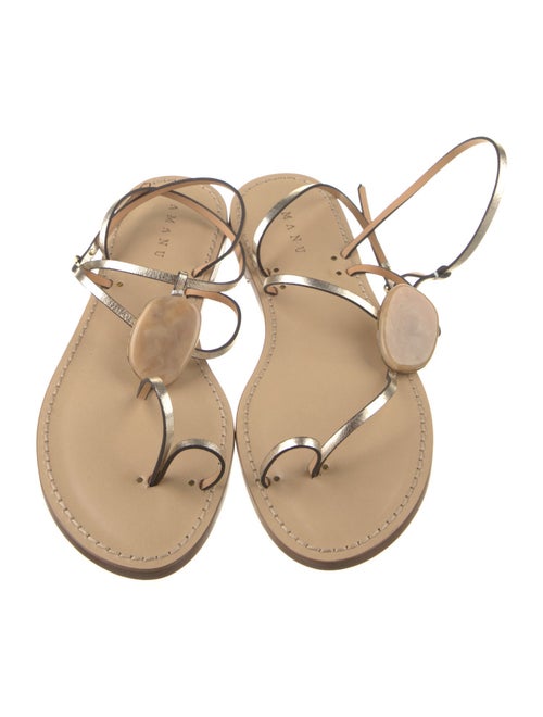 Amanu Leather T-Strap Sandals