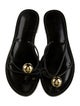 Amanu Patent Leather Studded Accents Slides