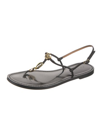 Amanu Leather T-Strap Sandals