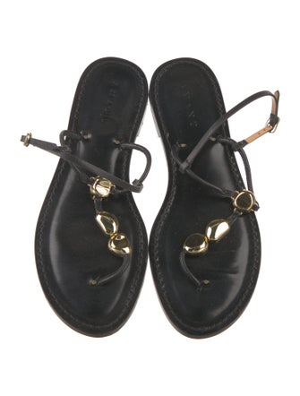 Amanu Leather T-Strap Sandals