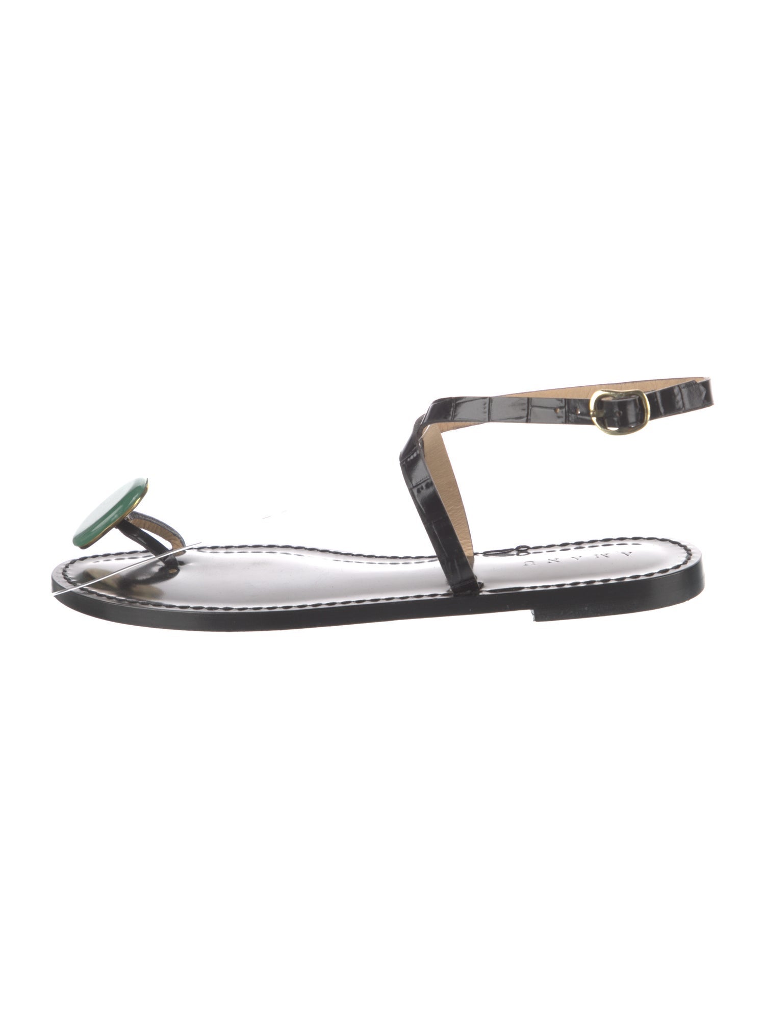 Amanu Embossed Leather Studded Accents Sandals