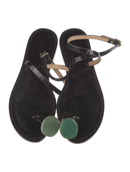 Amanu Embossed Leather Studded Accents Sandals