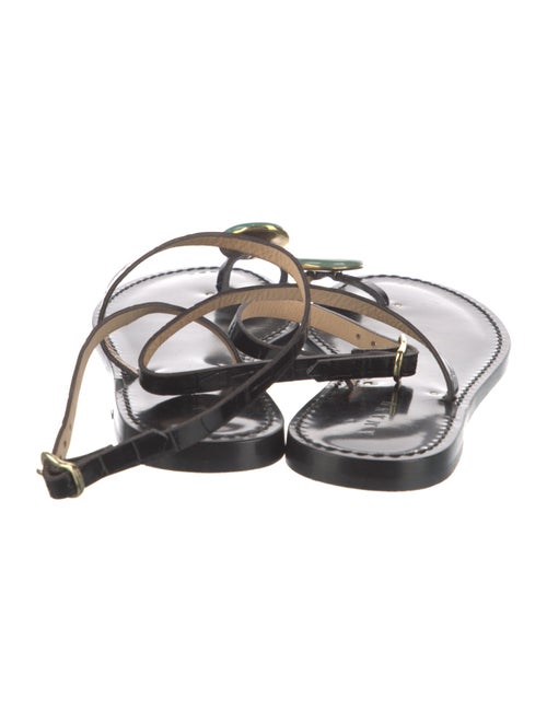 Amanu Embossed Leather Studded Accents Sandals