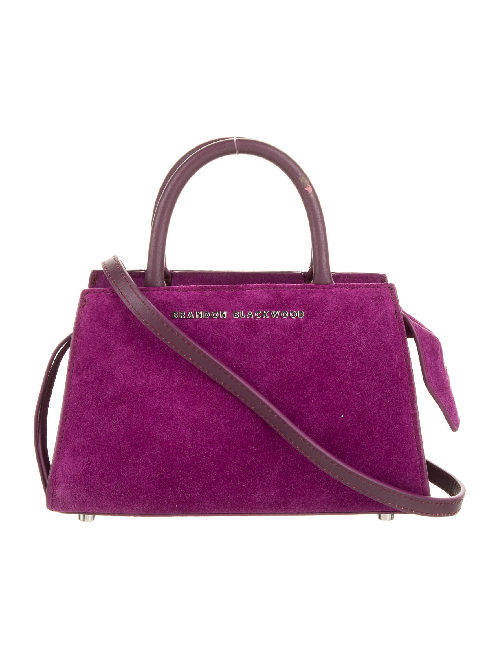 Brandon Blackwood Suede LeatherTrimmed Arlen Mini Bag Purple Mini