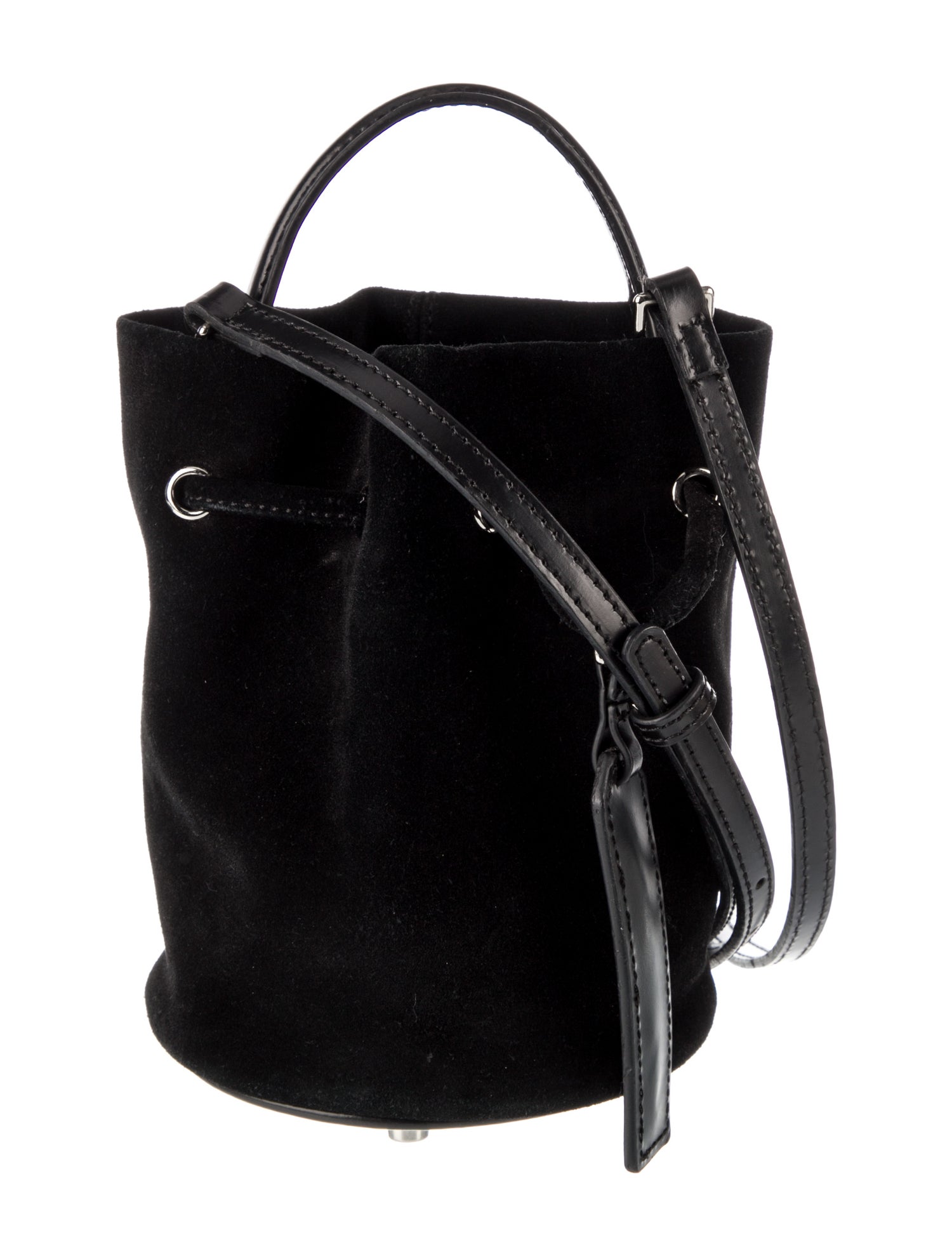 Brandon Blackwood Suede Bucket Bag Black Bucket Bags, Handbags