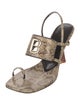 Brandon Blackwood Snakeskin Animal Print Slingback Sandals