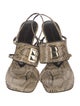 Brandon Blackwood Snakeskin Animal Print Slingback Sandals
