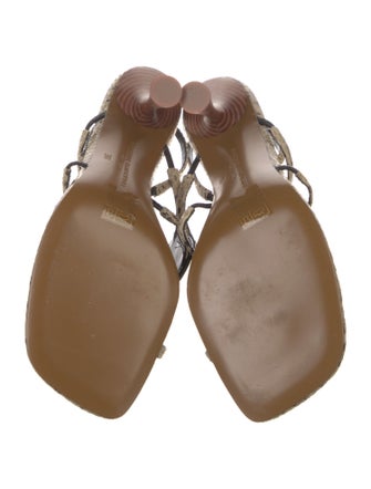 Brandon Blackwood Snakeskin Animal Print Slingback Sandals