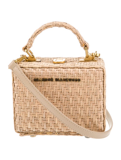 Brandon Blackwood Raffia Top Handle Bag