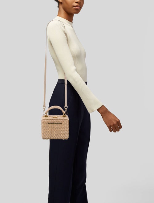 Brandon Blackwood Raffia Top Handle Bag