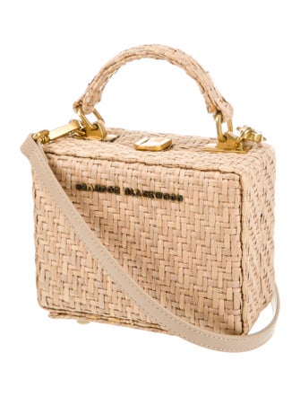 Brandon Blackwood Raffia Top Handle Bag