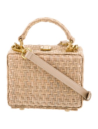 Brandon Blackwood Raffia Top Handle Bag