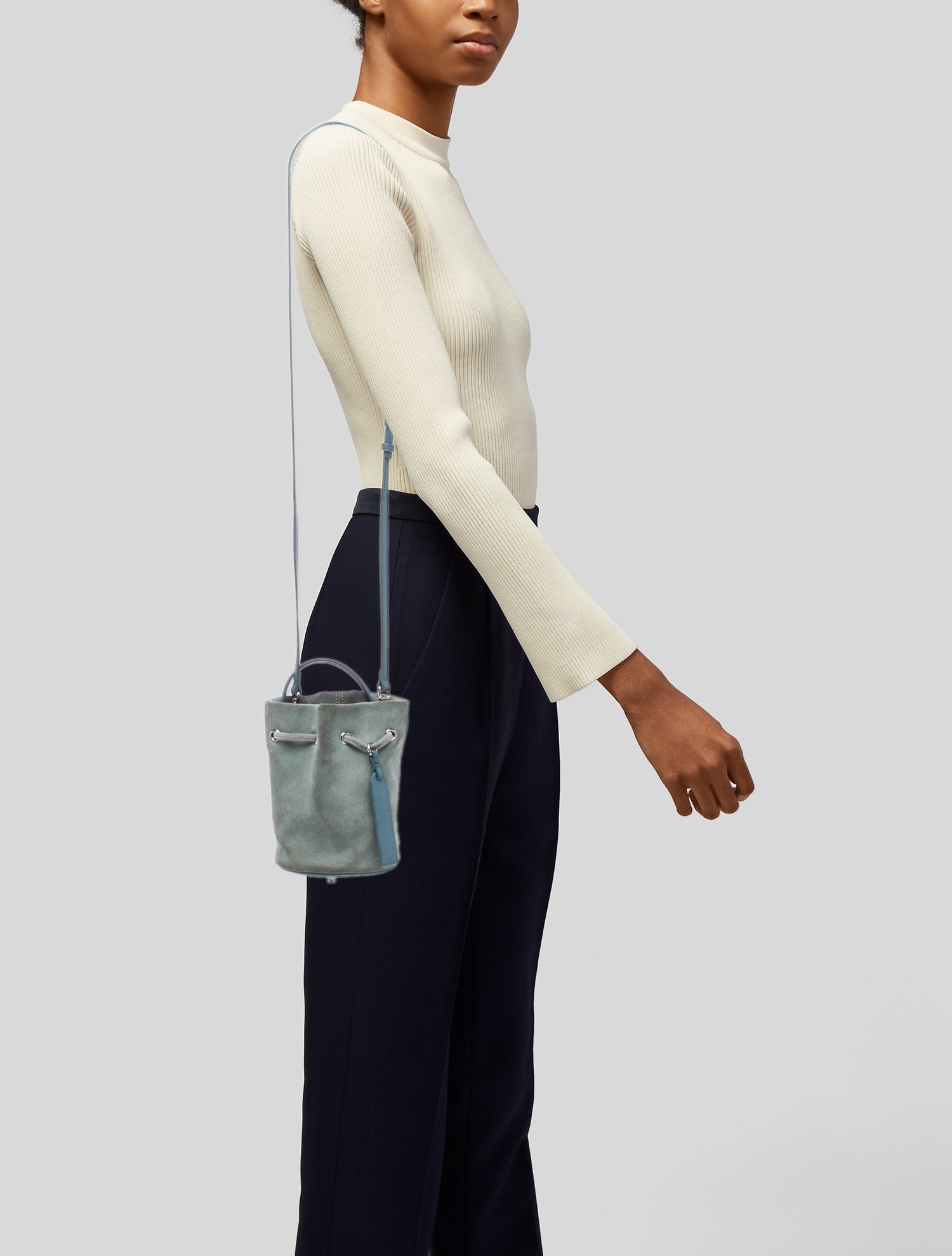 Brandon Blackwood Suede Bucket Bag