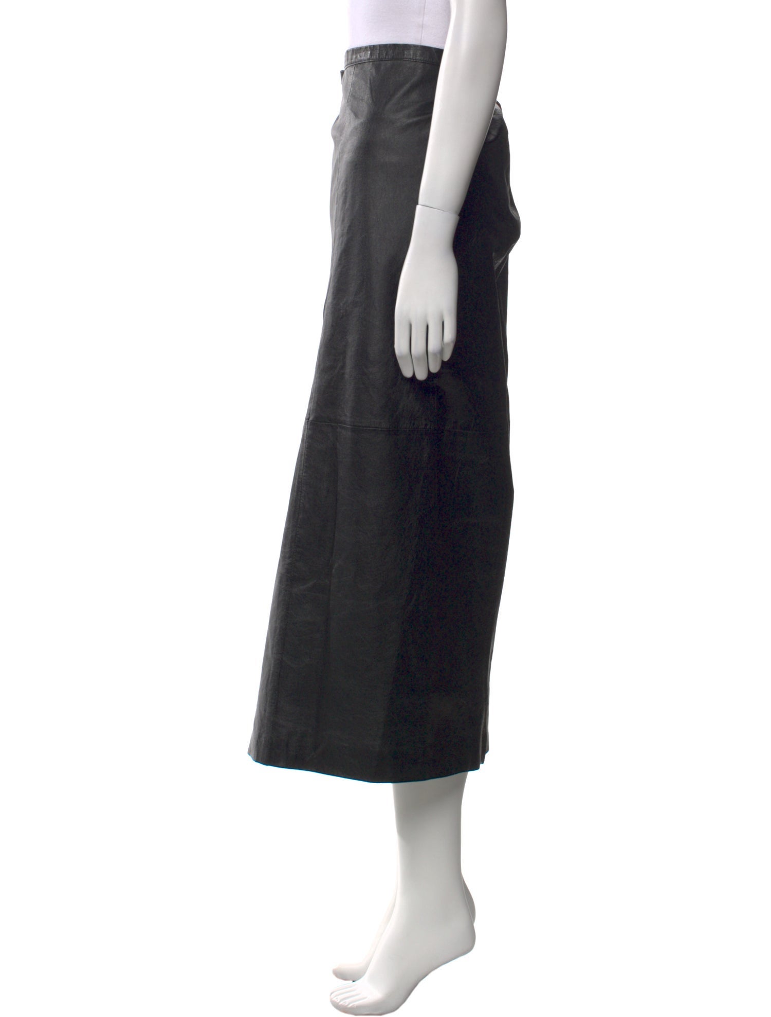 Bagatelle Leather Midi Length Skirt