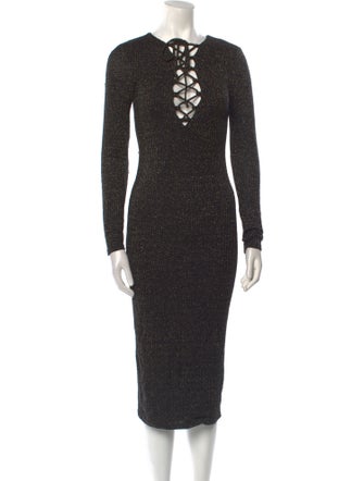 Bardot Tie Neck Midi Length Dress