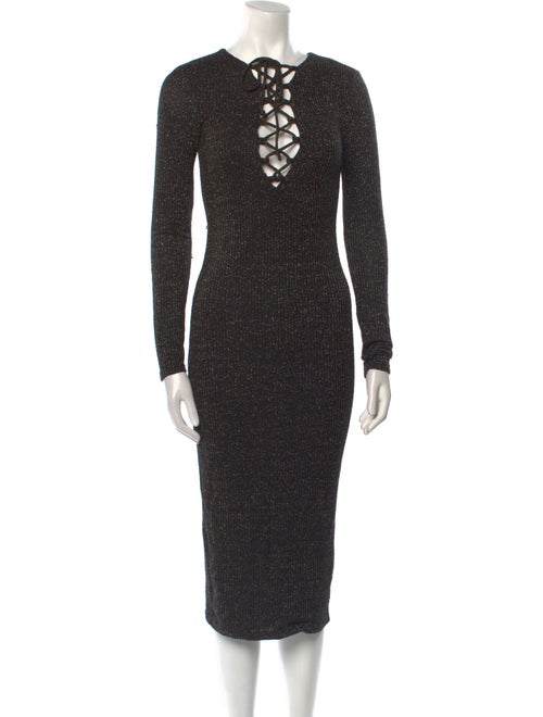 Bardot Tie Neck Midi Length Dress