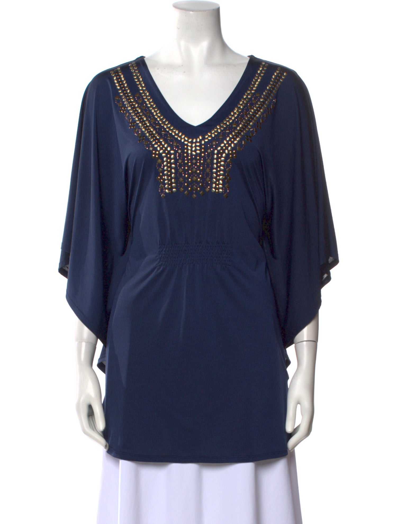 CARMEN CARMEN MARC VALVO V-Neck Three-Quarter Sleeve Tunic