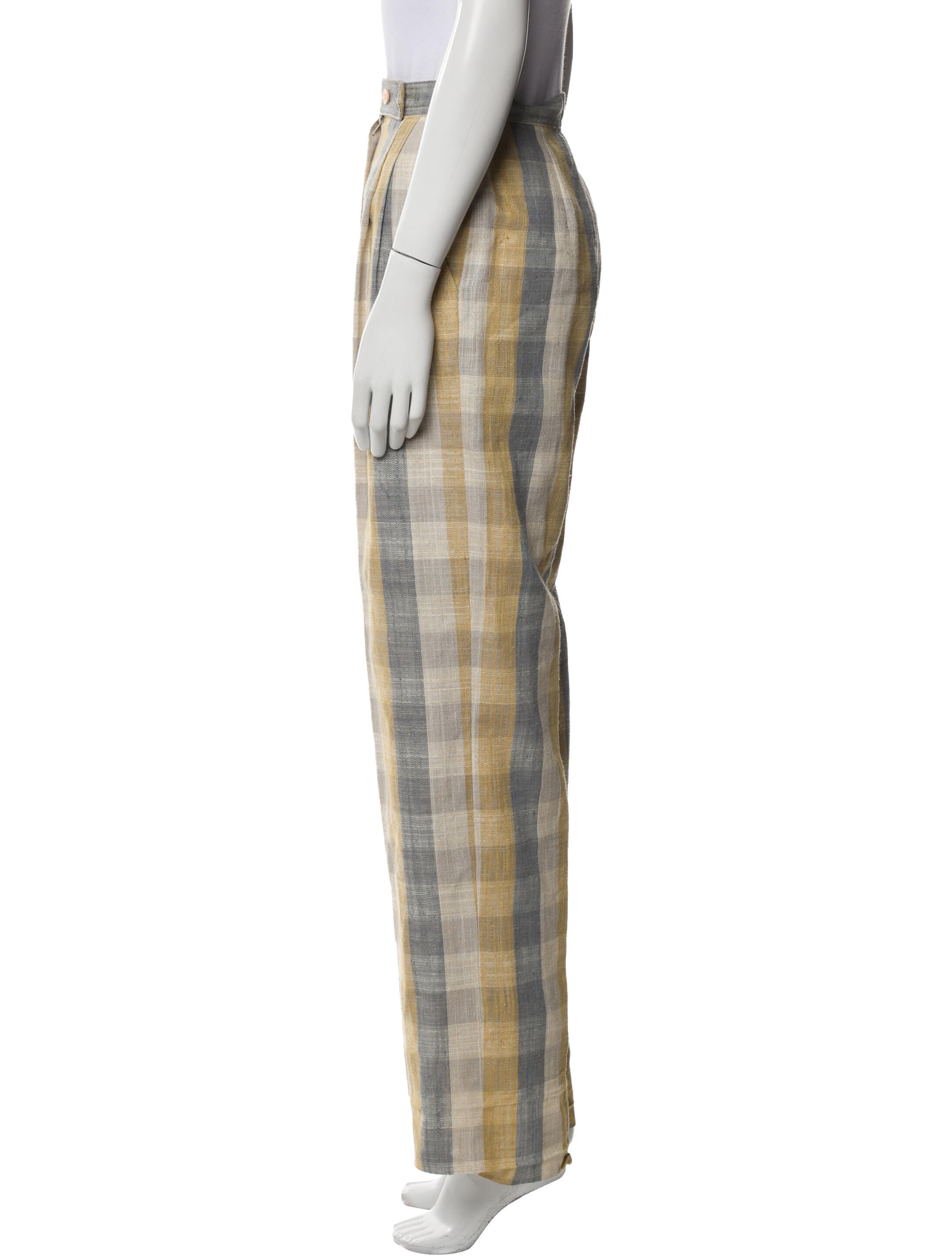 Christian Dior Separates Plaid Print Wide Leg Pants