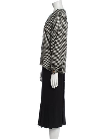 Cassandra Los Angeles Wool Houndstooth Print Skirt Suit