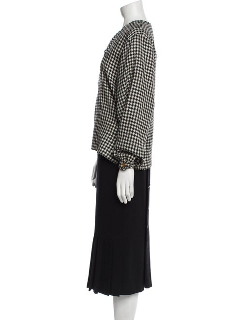 Cassandra Los Angeles Wool Houndstooth Print Skirt Suit