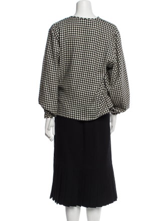 Cassandra Los Angeles Wool Houndstooth Print Skirt Suit