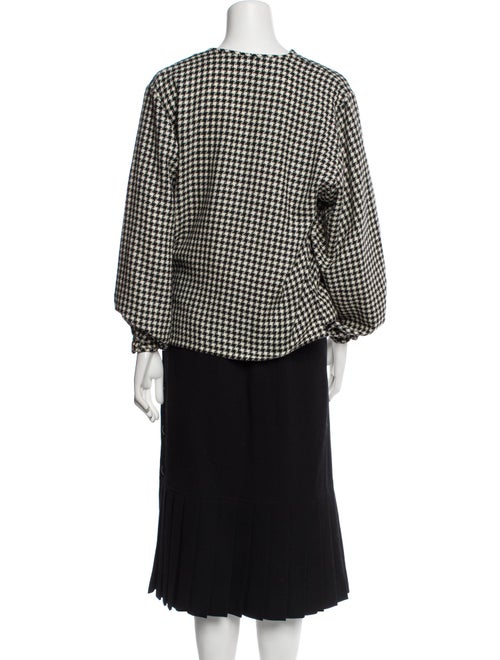 Cassandra Los Angeles Wool Houndstooth Print Skirt Suit