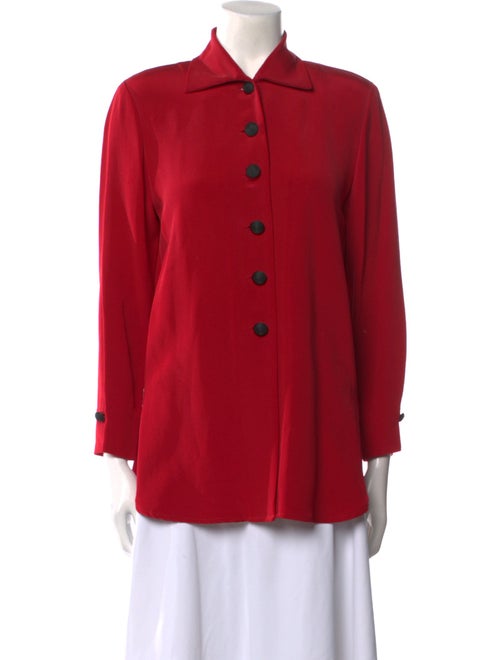Dana Buchman Long Sleeve Button-Up Top