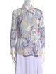 DMN Printed Long Sleeve Button-Up Top