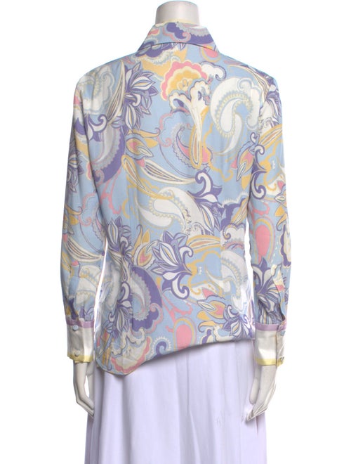 DMN Printed Long Sleeve Button-Up Top