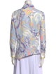 DMN Printed Long Sleeve Button-Up Top