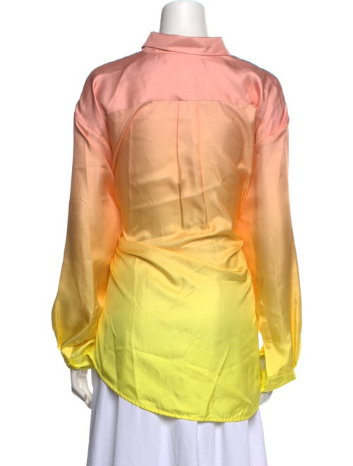 DMN Silk Long Sleeve Button-Up Top