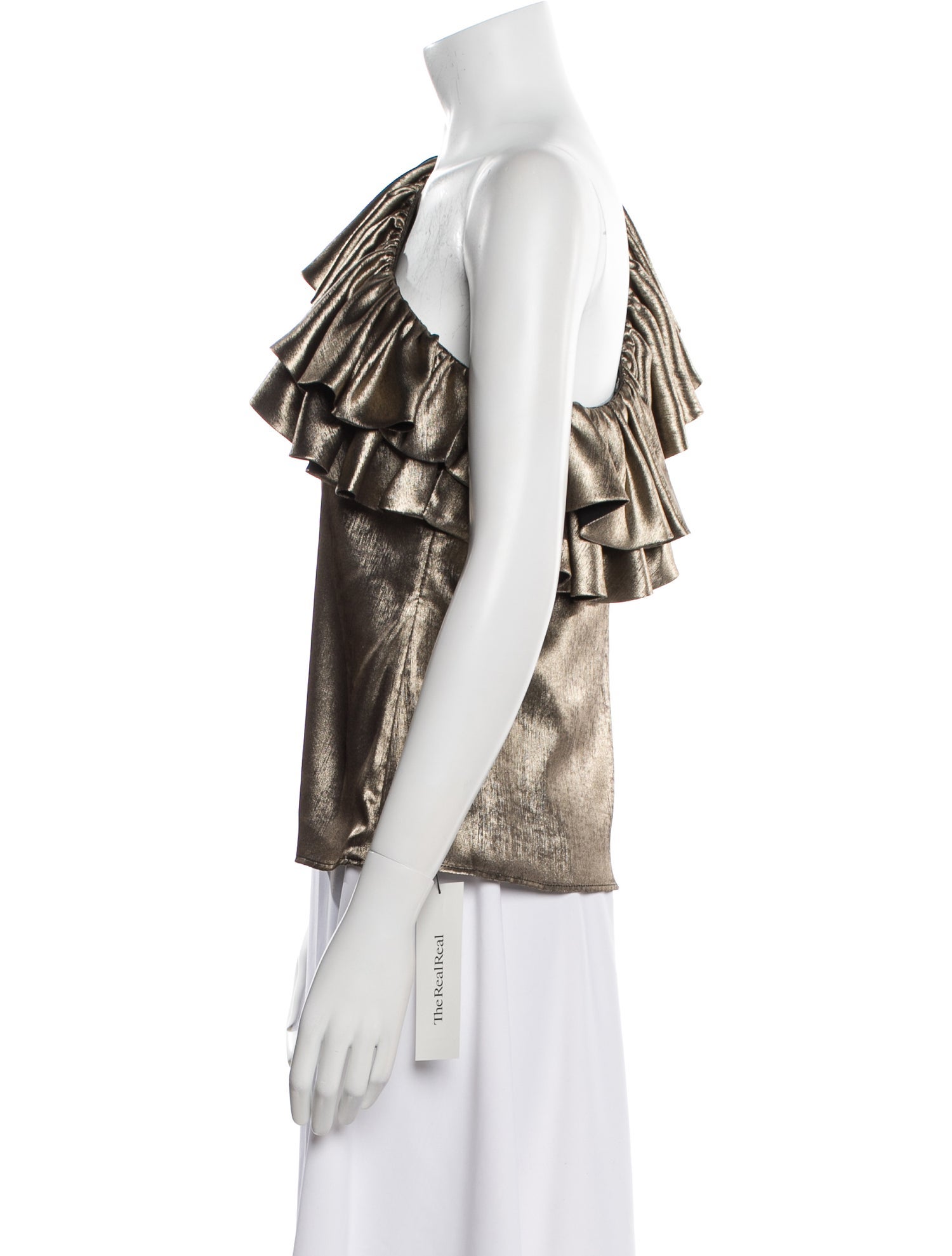 DMN One-Shoulder Short Sleeve Blouse