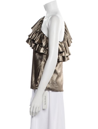 DMN One-Shoulder Short Sleeve Blouse