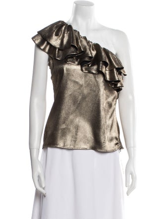 DMN One-Shoulder Short Sleeve Blouse