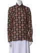 DMN Silk Printed Button-Up Top