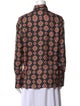 DMN Silk Printed Button-Up Top