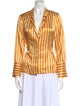 DMN Striped V-Neck Button-Up Top