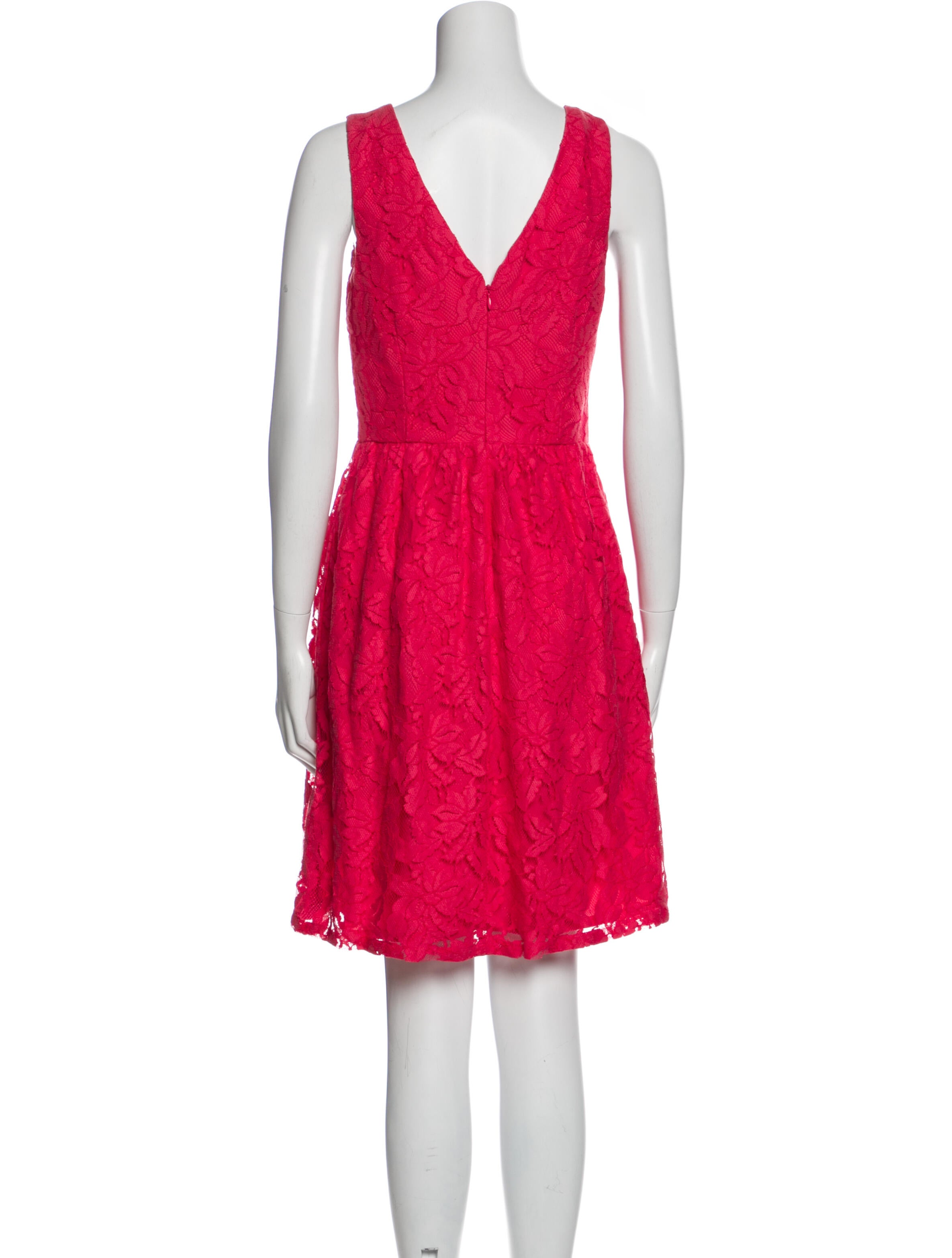 Donna Morgan Lace Pattern Knee-Length Dress in Pink, Women's Xs