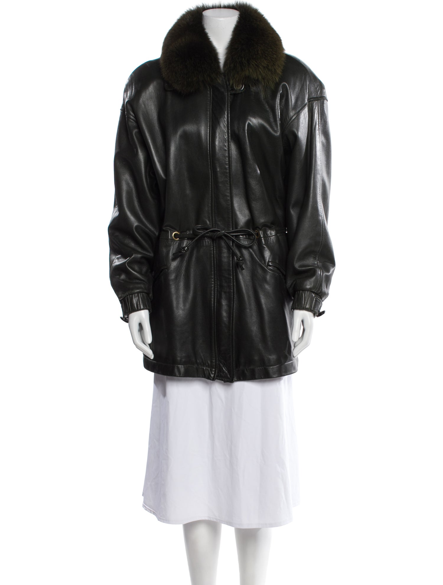 Damselle NY Leather Faux Fur Coat