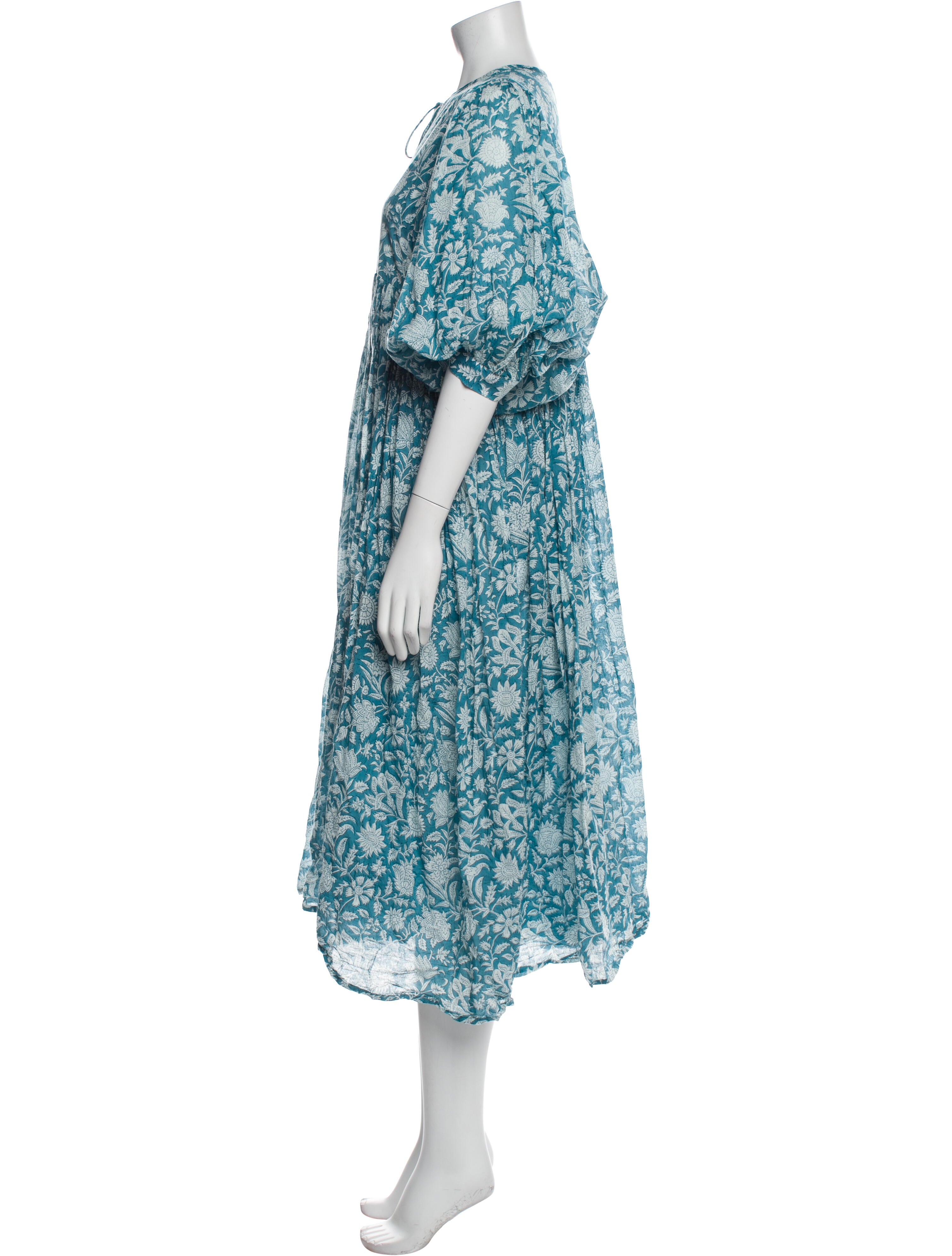 Daughters of India Floral Print Midi Length Dress