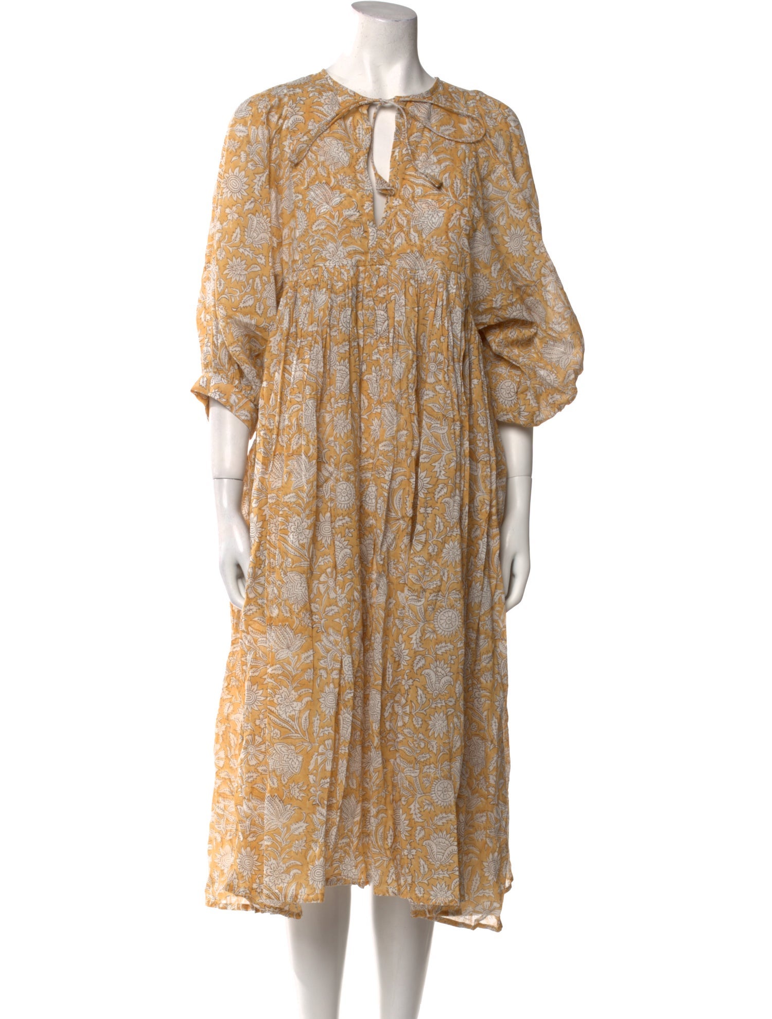 Daughters of India Floral Print Midi Length Dress