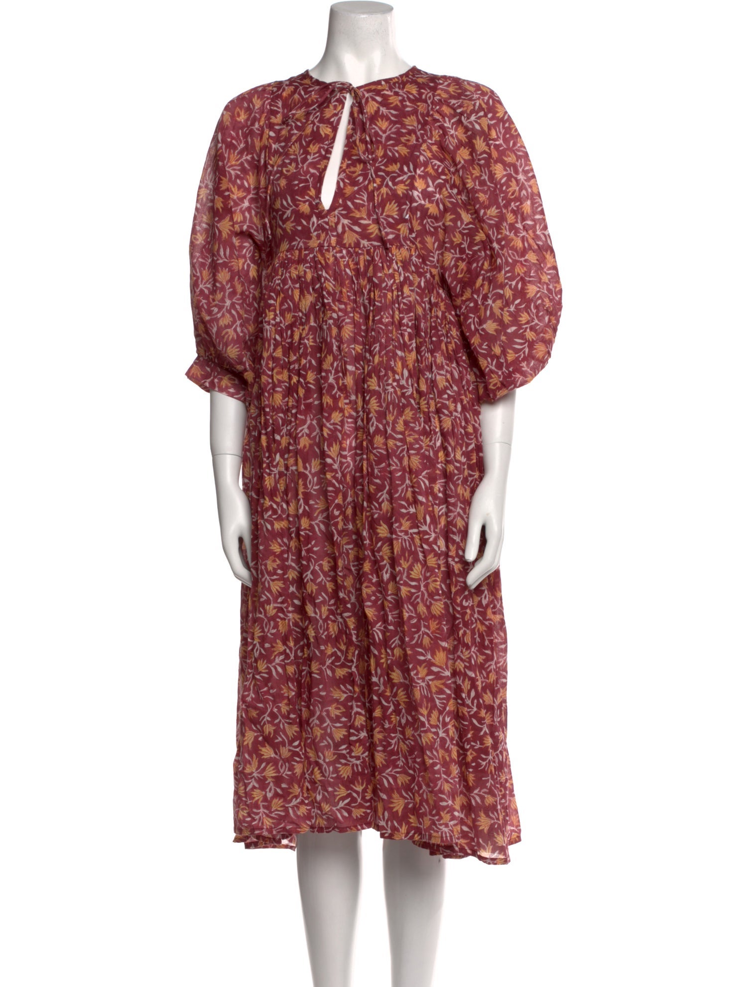 Daughters of India Floral Print Midi Length Dress
